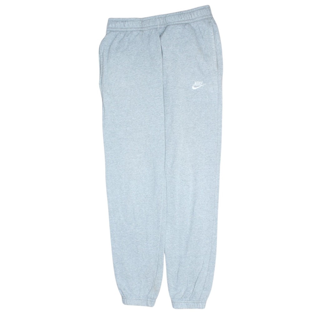 Nike Mens Joggers Grey Fleece Sweatpants Embroidered Swoosh Cuffed Pockets S