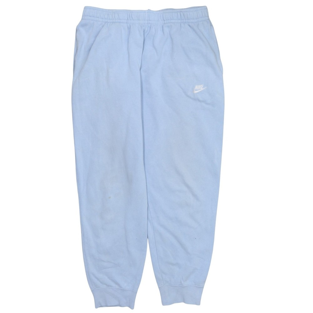 Nike Mens Joggers Light Blue Fleece Embroidered Swoosh Elastic Cuffed Pants XL