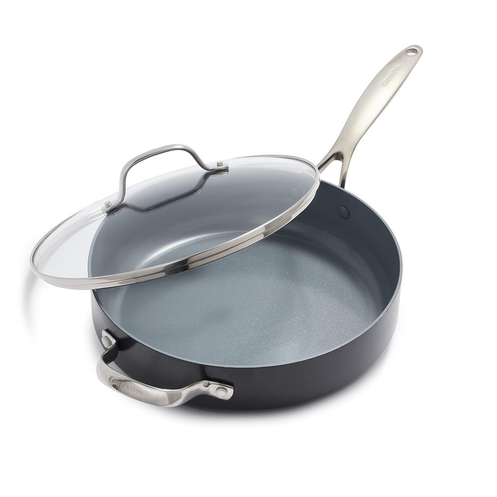 Valencia Pro Hard Anodized Healthy Ceramic Nonstick 4.5QT Saute Pan Jumbo Coo...