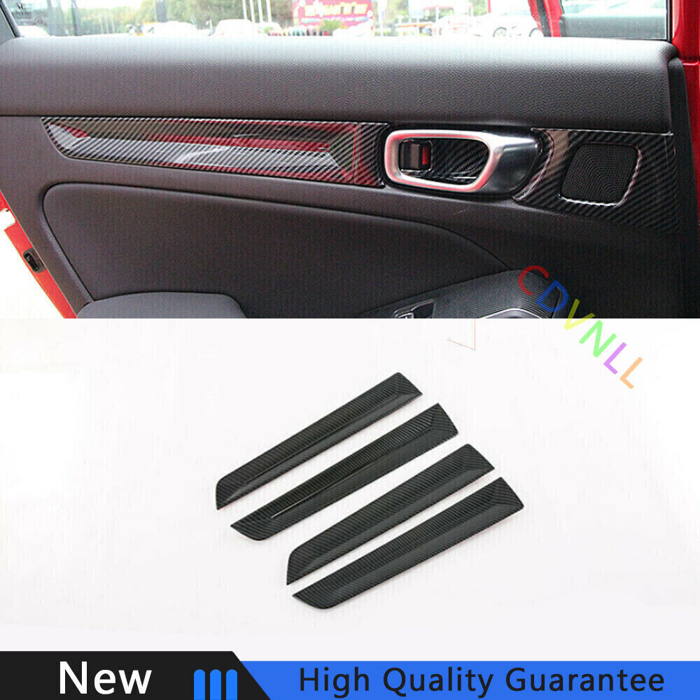For Honda Civic 2022-2023 11th Carbon Fiber Car Interior Door Panel Cover Trim