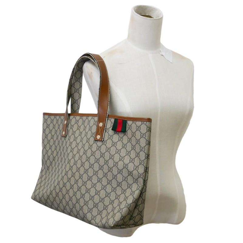 GUCCI Sherry Line Tote Bag in Brown 211134 825628
