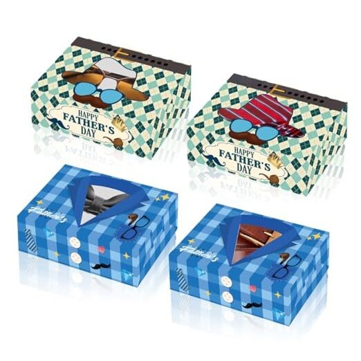 12pcs Fathers Day Gift Box Set - Blue Green Candy Boxes for Dad-image