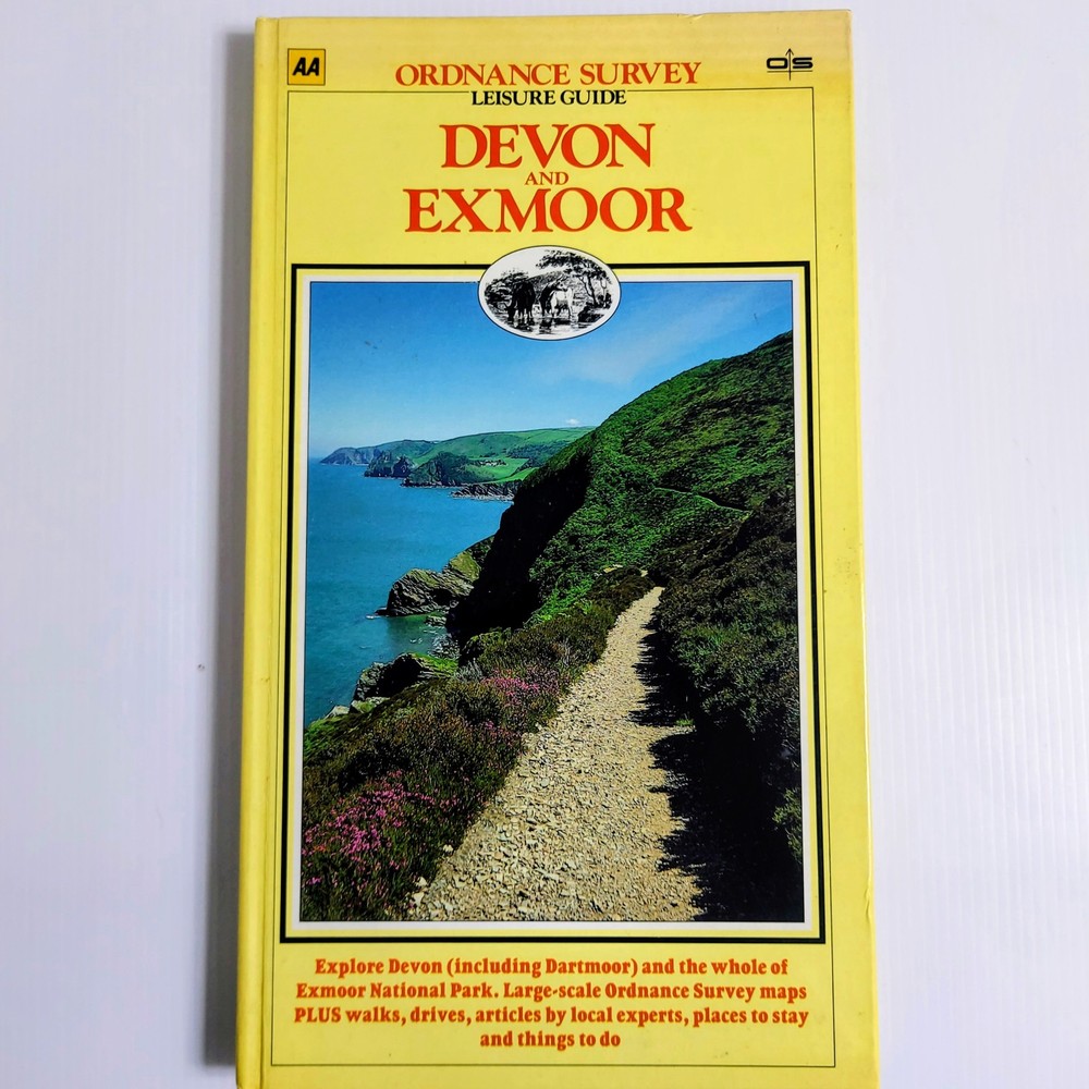 AA Ordnance Survey Leisure Guide: Devon & Exmoor Vintage Map Book 1988 UK Travel