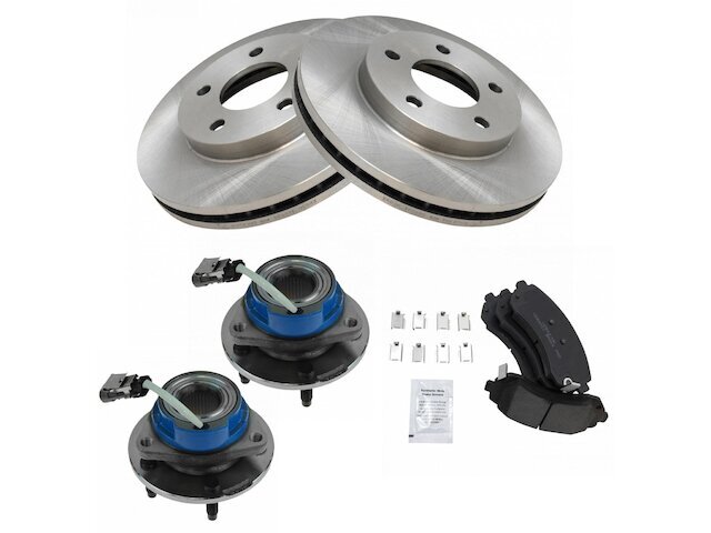 Front Brake Pad and Rotor and Wheel Hub Kit fits Aztek 2001-2005 FWD 46PYXT