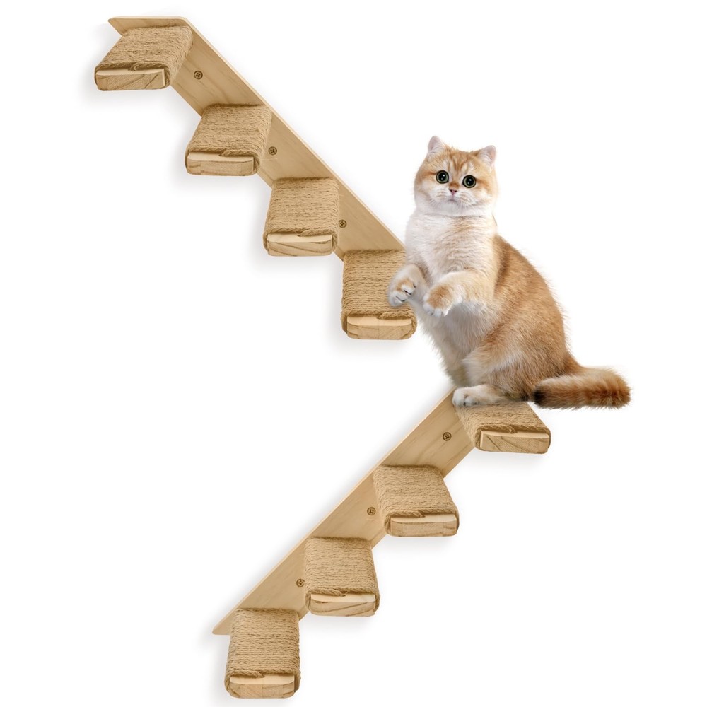 2 Pack 4 Steps Cat Wall Shelves Cat Stairs for Wall with Sisal Rope.Cat Wall ...