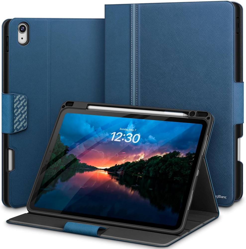 KingBlanc Blue Protective Case for iPad Air 11-inch 2024 5th/4th Gen 10.9-inch