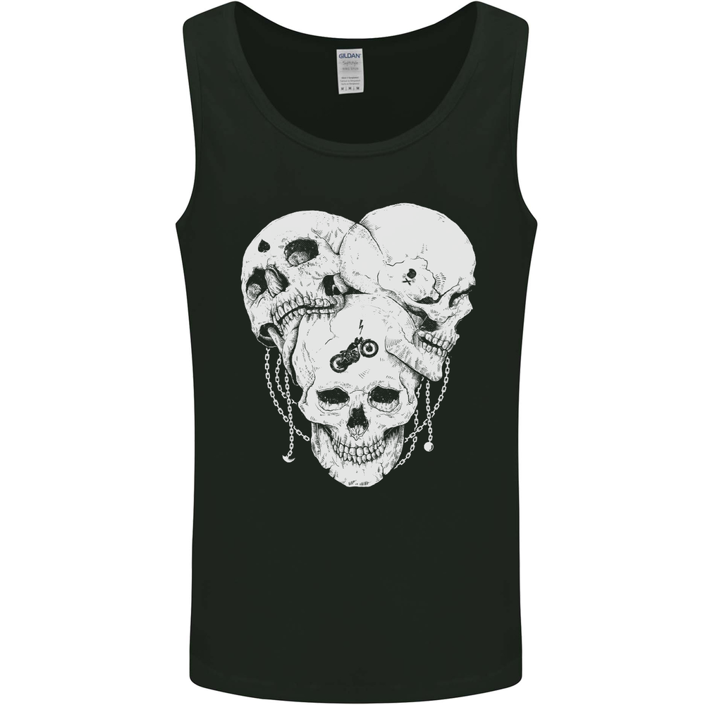 Biker Skulls Motorcycle Motorbike Chopper Mens Vest Tank Top