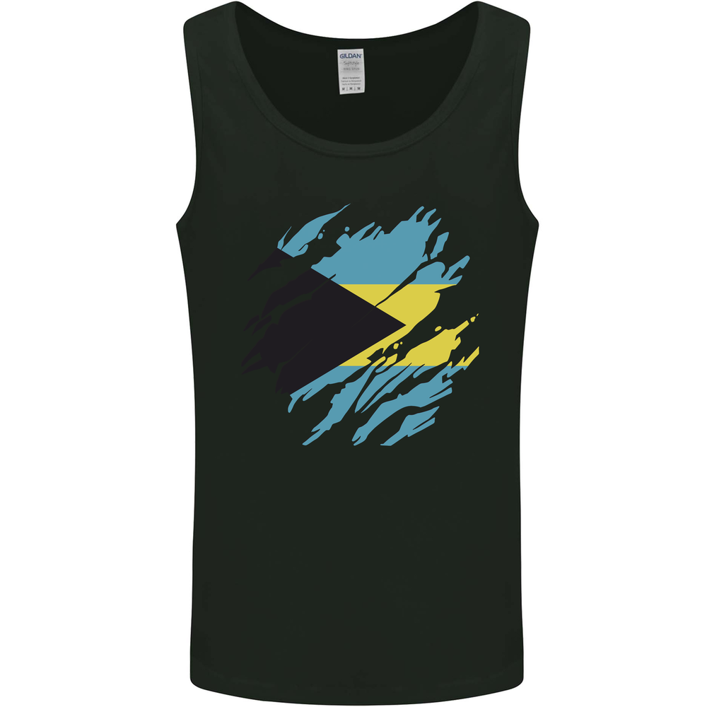 Torn Bahamas Flag Bahamians Day Football Mens Vest Tank Top