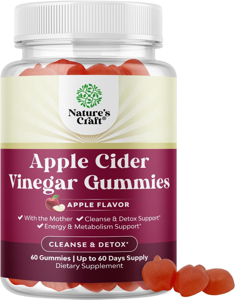 Apple Cider Vinegar Gummies for Weight Loss Gut Health Cleanse Detox Support