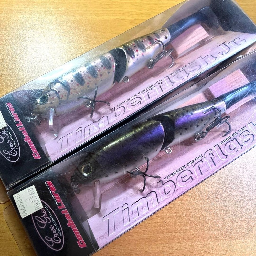 Evergreen Timber Flash Jr. Seabass Lure Set Old Rainbow & Amago Colors