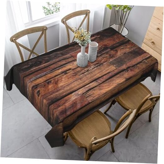 Rectangle Tablecloth Washable Table Cloth 60x90 Inch Table Cover Wood