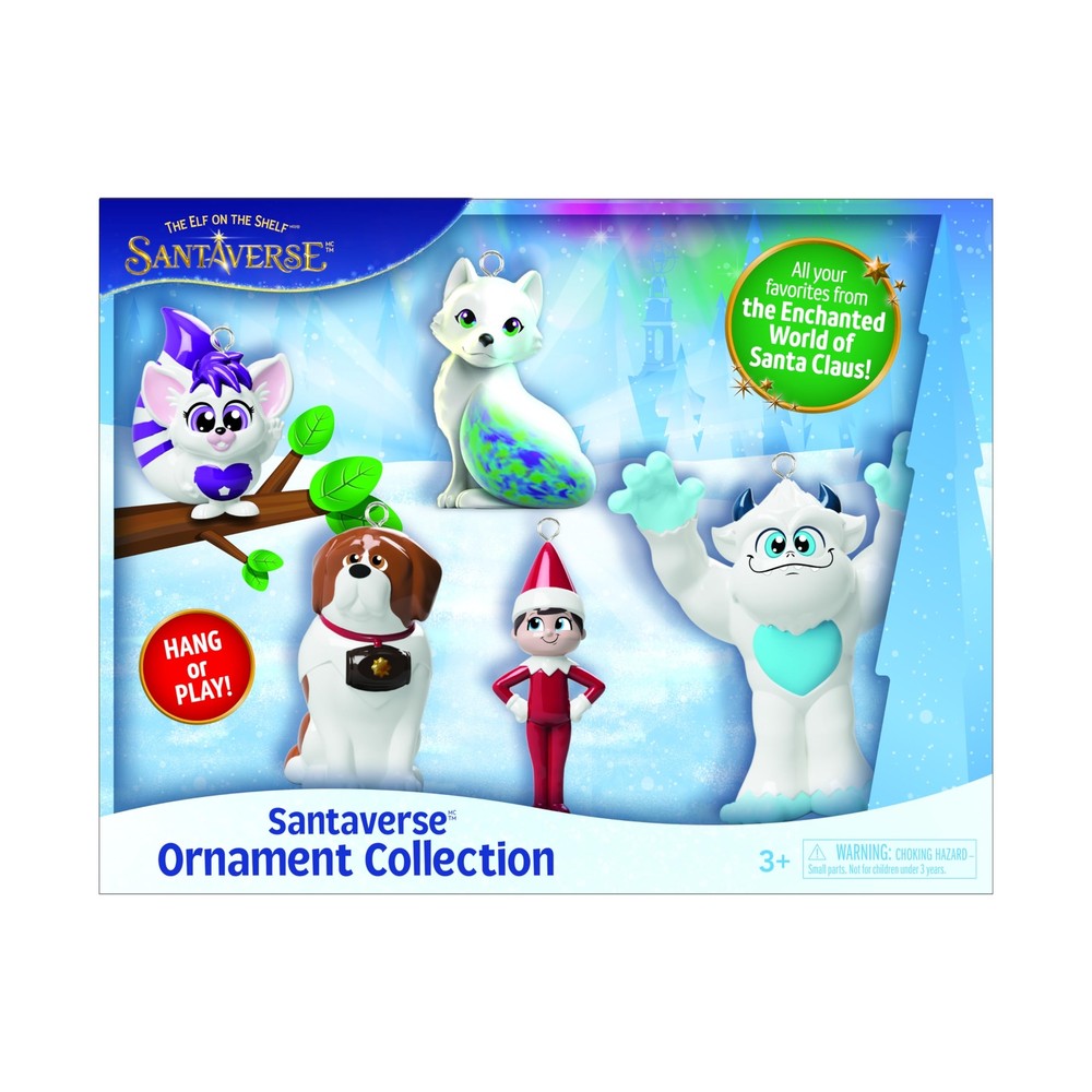 Ornament Collection - 5 Collectible Hang-or-Play Figures - with 2 New North P...