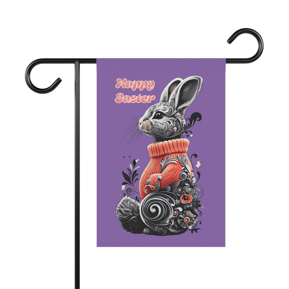 Garden Banner, Easter Bunny Flag, House Decor, Spring Yard Sign, Easter Garden