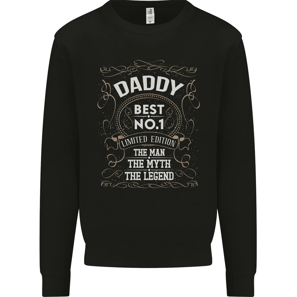 Fathers Day No 1 Daddy Man Myth Legend Mens Sweatshirt Jumper