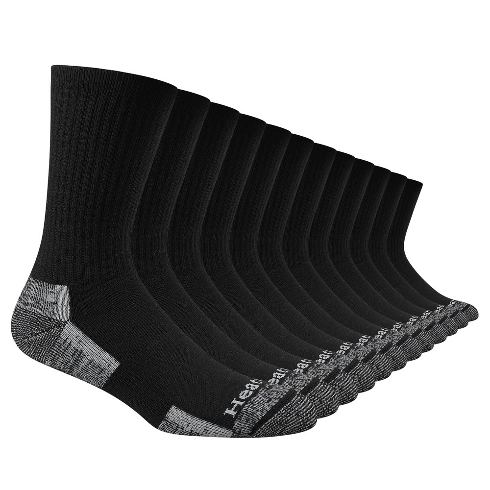 Mens Crew Socks Moisture Wicking Max Cushion Athletic Work Socks for men (6 P...