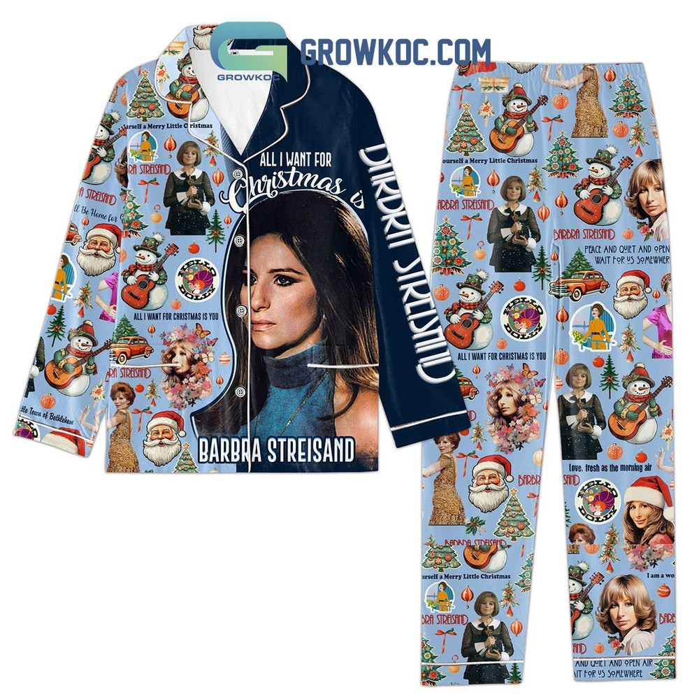 Barbra Streisand Christmas Pajama Set - Cozy Holiday Sleepwear
