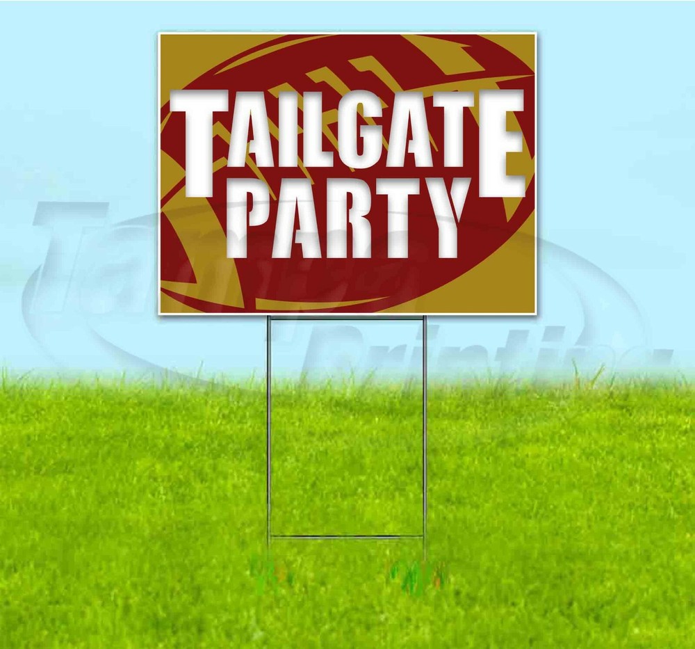 TAILGATE PARTY CHIEFS 18x24 Yard Sign WITH STAKE Corrugated Bandit USA FOOTBALL