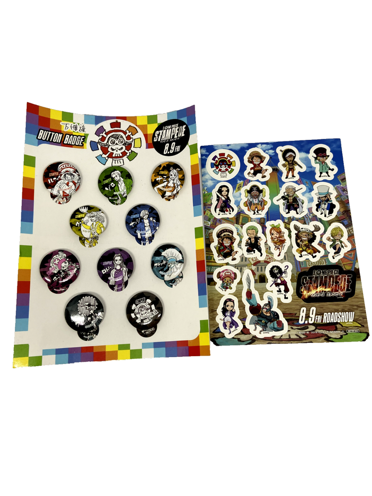 2019 One Piece Stampede Button Badge/Pin Set Of 10 & Seal