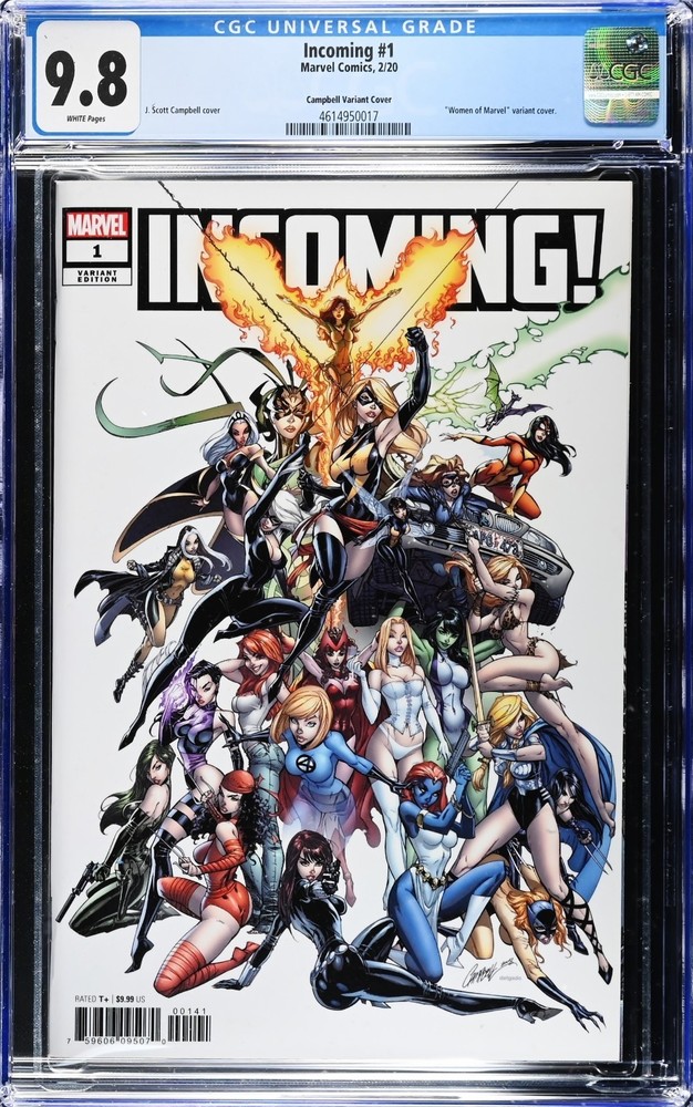 INCOMING #1 J. SCOTT CAMPBELL VARIANT 1:500 CGC 9.8 WP / 