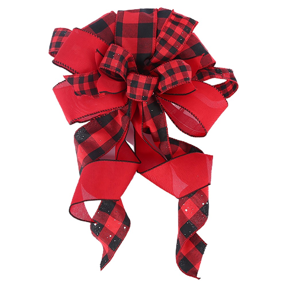 1Pc Christmas Tree Topper Bowknot Decor for Home Holiday Party