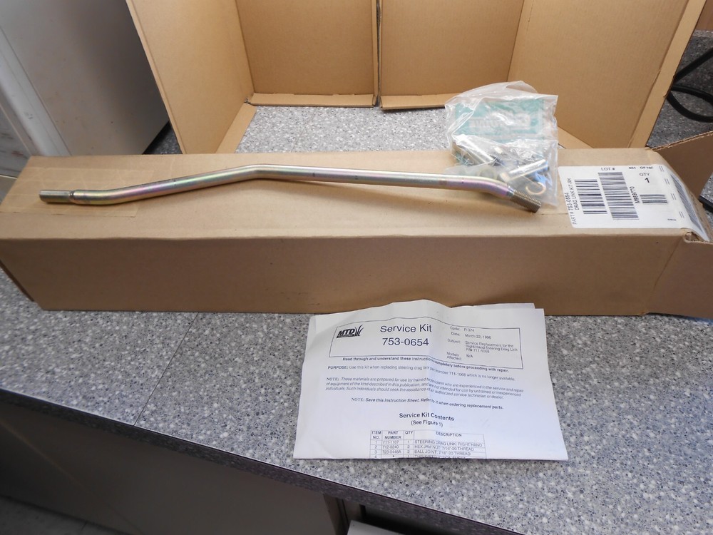 MTD Steering Drag Link Kit -RH Part #753-0654 NOS OEM