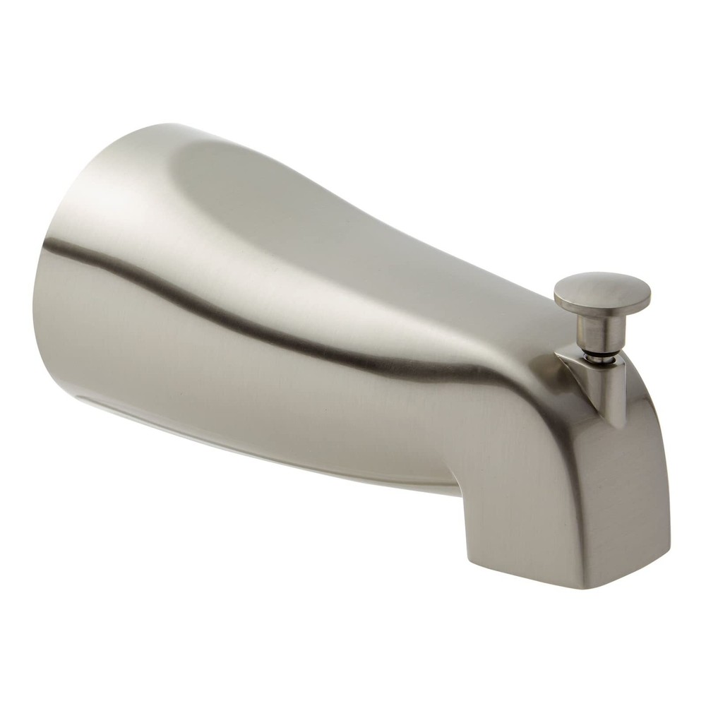 Built Industrial Brushed Nickel Bathtub Spout with Diverter Tub Faucet with S...