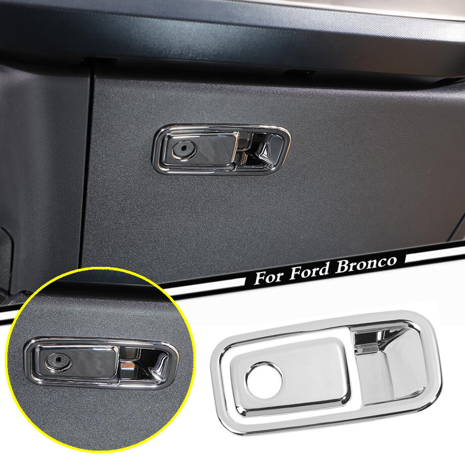 Chrome Co-Pilot Storage Box Handle Trim Cover For Ford Bronco 21-23 Accessories
