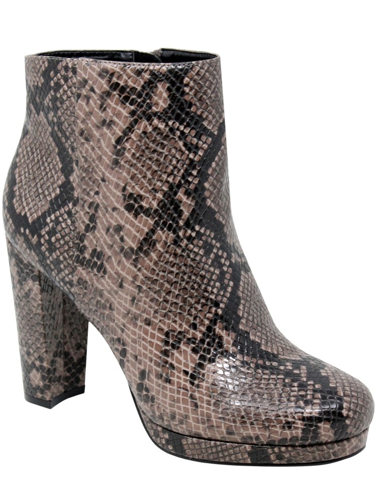 CHARLES BY CHARLES DAVID Womens Black Snake Chasen Toe Block Heel Booties 5.5 M