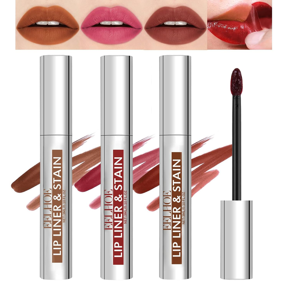 Peel Off Lip Stain Tattoo Set - 3 Long-Lasting Waterproof Colors