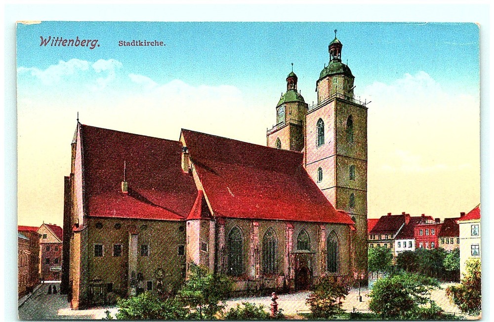S04-6524, Wittenberg, Stadtkirche, Antique Postcard