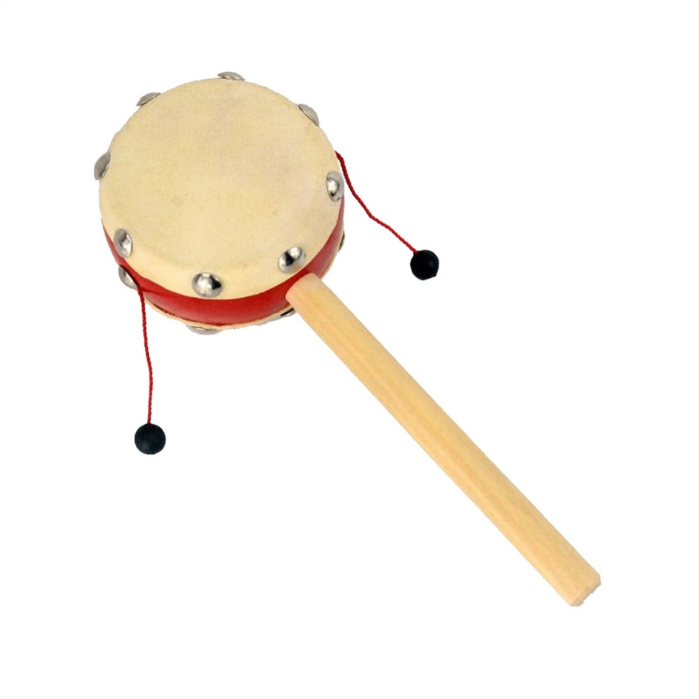 Chinese Style Wooden Rattle Drum Toy for Toddlers