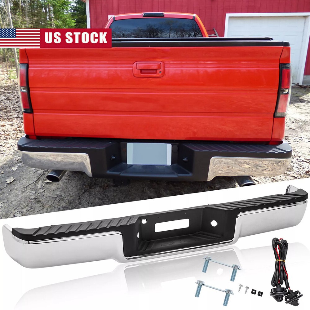 Chrome Rear Step Bumper Assembly W/o Hole For 2004-2006 Ford F-150 Styleside