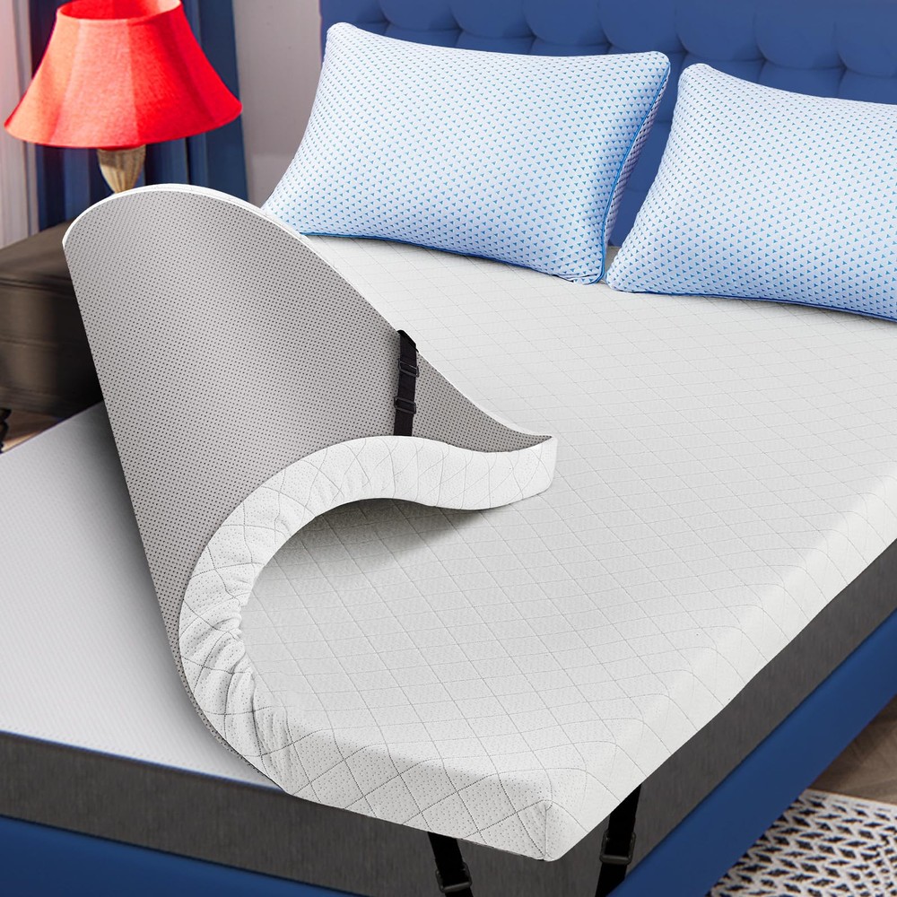 3 Inch Gel Memory Foam Mattress Topper Full Size,Cooling Ventilated & Breatha...