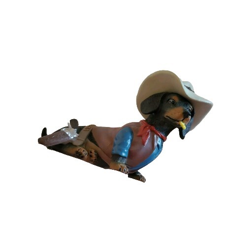 Hamilton Collection Cowboy Dashhund Dog Figurine No Defects