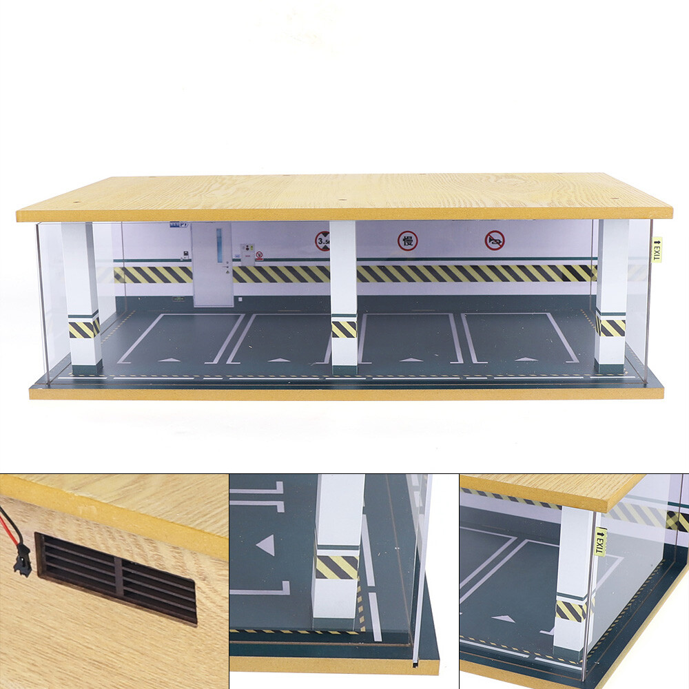 Display Case for Cars Acylic Cover and LED Lighting for 1/24 Scale Diecast Car