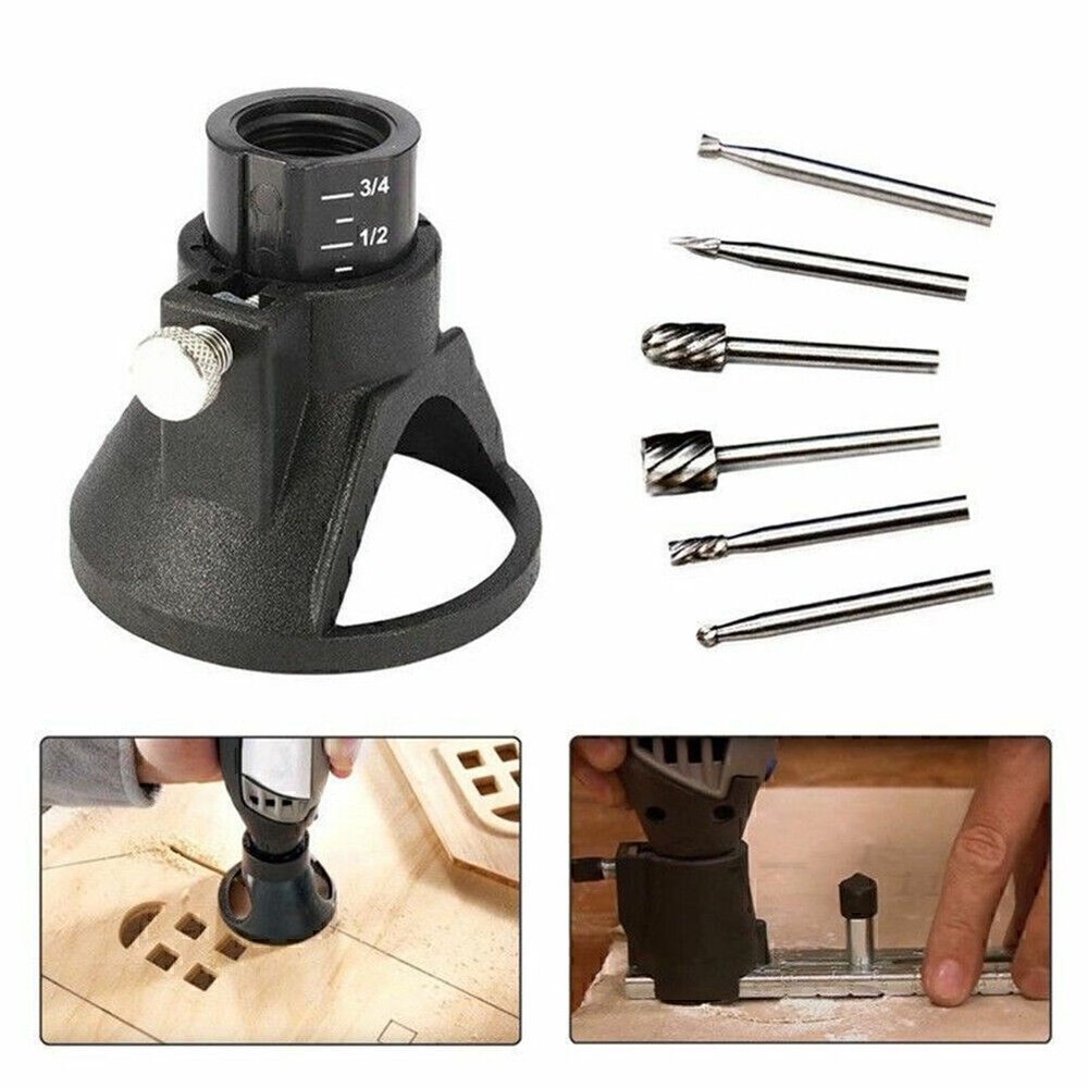 Dremel Rotary Tool Cutting Guide with HSS Router Drill Bits Kit  
