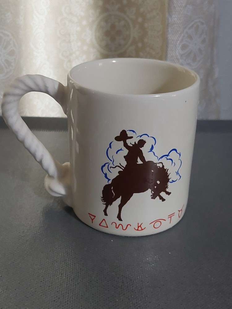 Hallmark Bucking Bronco Rodeo mug Cowboy Horse Brands Coffee Cup Ceramic