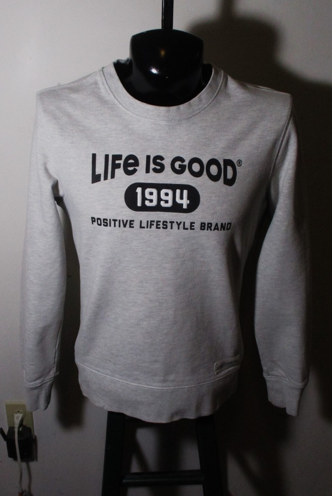 LIFE is GOOD Gray Long Sleeve Crewneck Sweatshirt Men's Size S