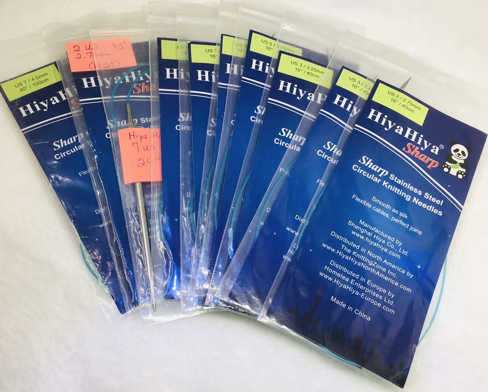 HiyaHiya Sharp Stainless Steel 16” Circular Knitting Needle Size 2, 5, 7,  or 9