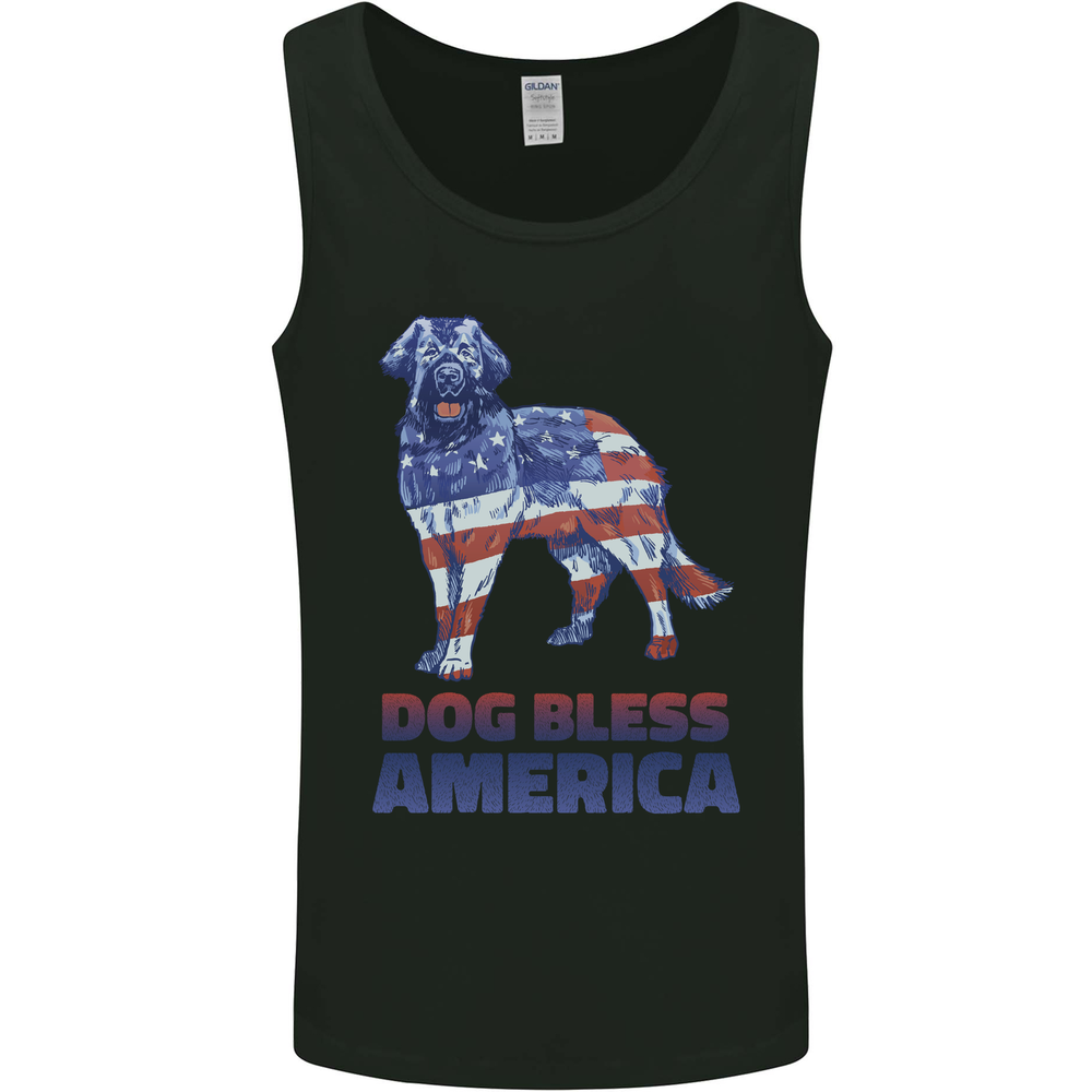 Dog Bless America USA Mens Vest Tank Top