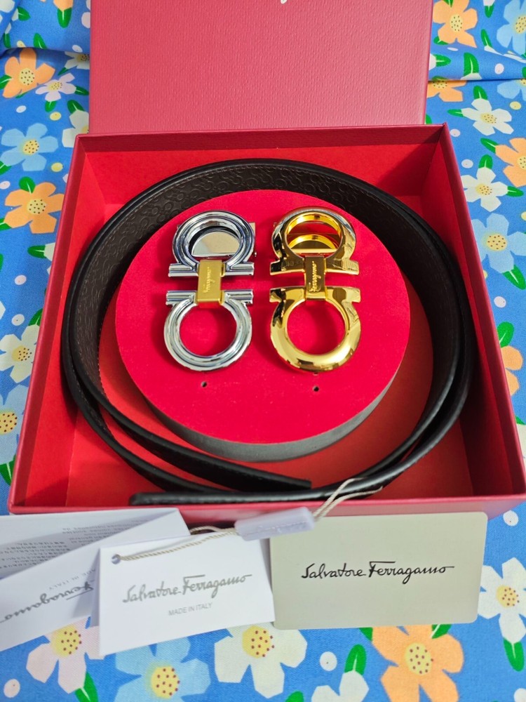 Salvatore Ferragamo genuine leather belt 3.5cm wide