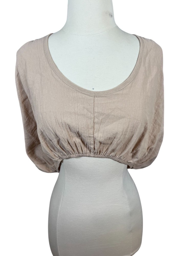 Boho 80s Tan Crop Maxi Skirt for Women Neutral Feminine Beach Style