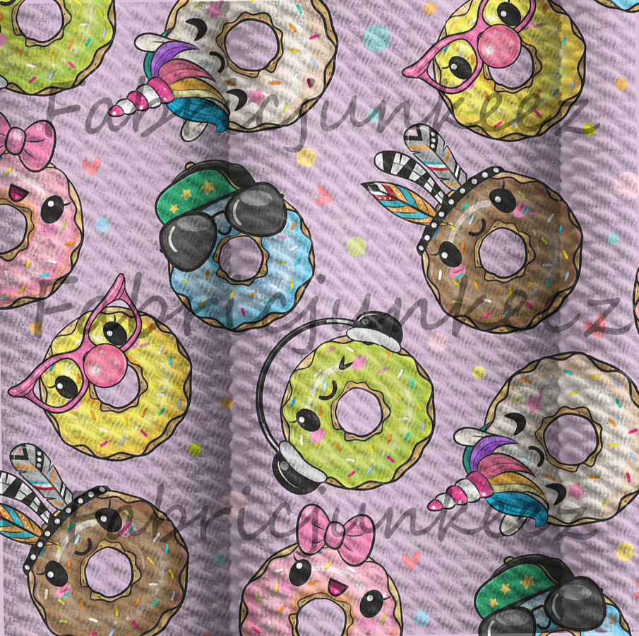 Donuts Bullet Printed Liverpool Textured Fabric Stretch Checkered By The Yard