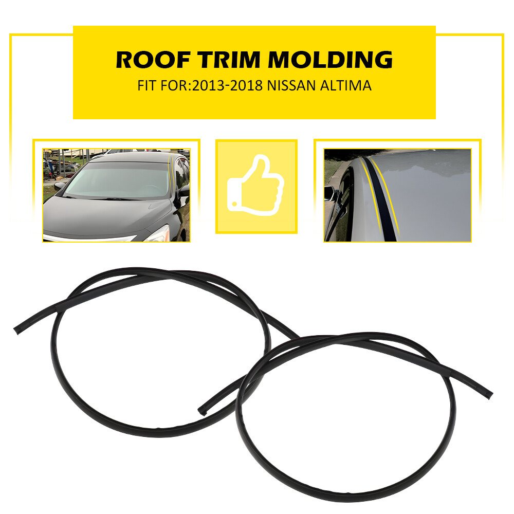 Pair New Black Roof Trim Molding Kit Fit for 2013 2014 2015 2018 Nissan Altima M