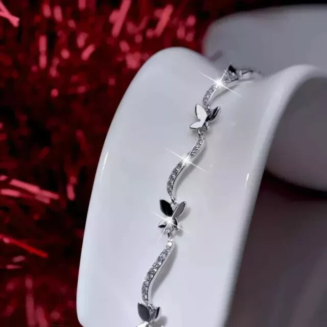 4Ct Round Cut 14K White Gold Plated Lab Created Diam Women's Tennis Bracelet 7”