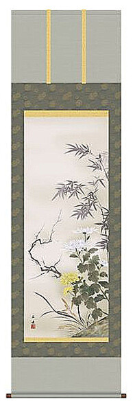 Seasonal Hanging Scroll Shikunji Hiroto Tanaka, ShakugoFflowers, Birds Japan-image