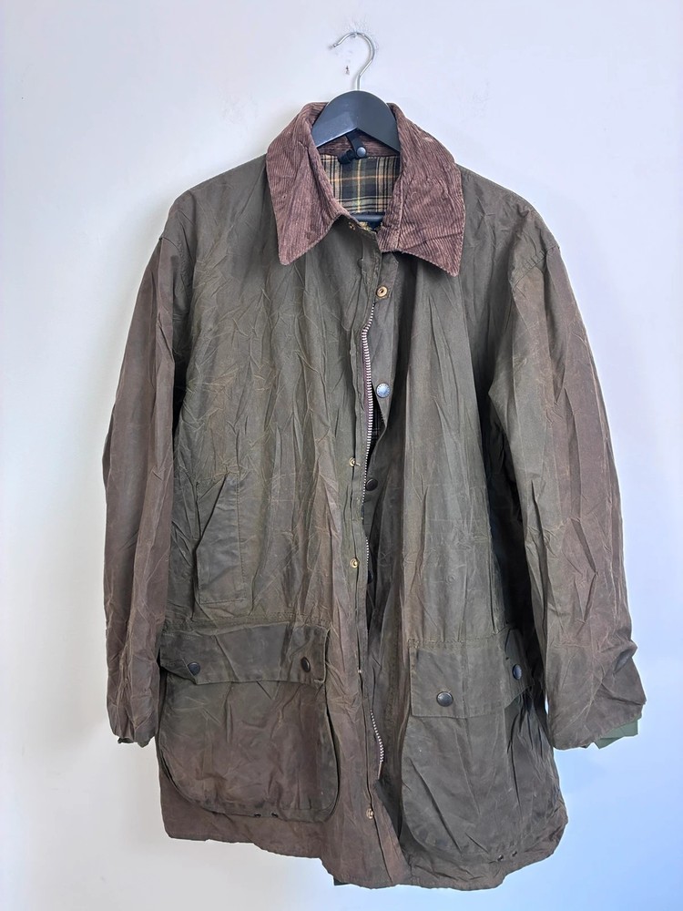Barbour Border A200 Wax Jacket C46 Made In England Classic Olive Waxed Coat