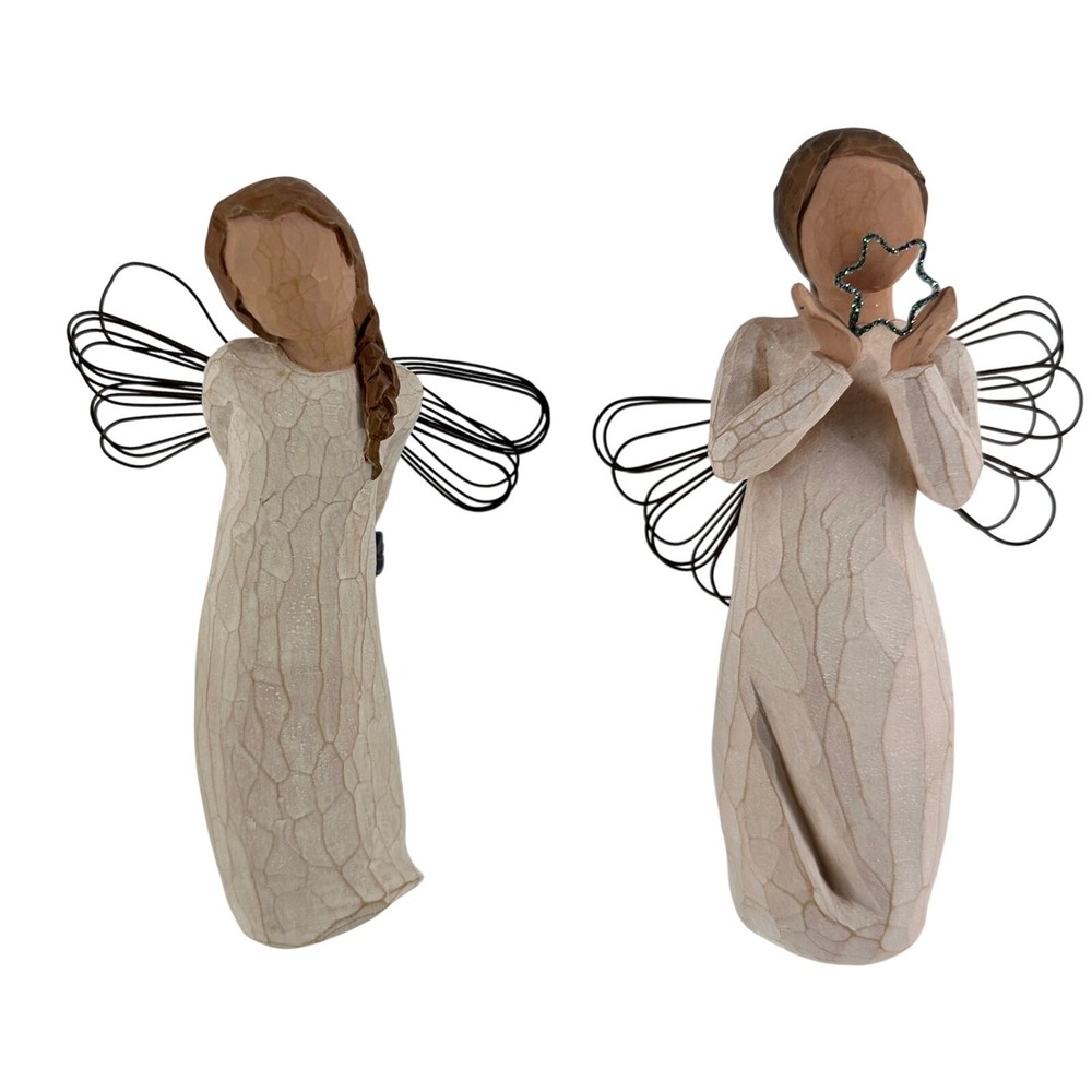 Willow Tree Bright Star and Thank You Angels Figurine Set by Susan Lordi 6 inch