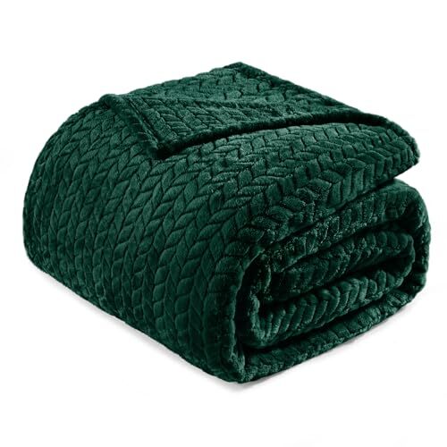 Forest Green Fleece King Size Blanket for Bed, 90x104 Inches Soft Cozy Jacqua...