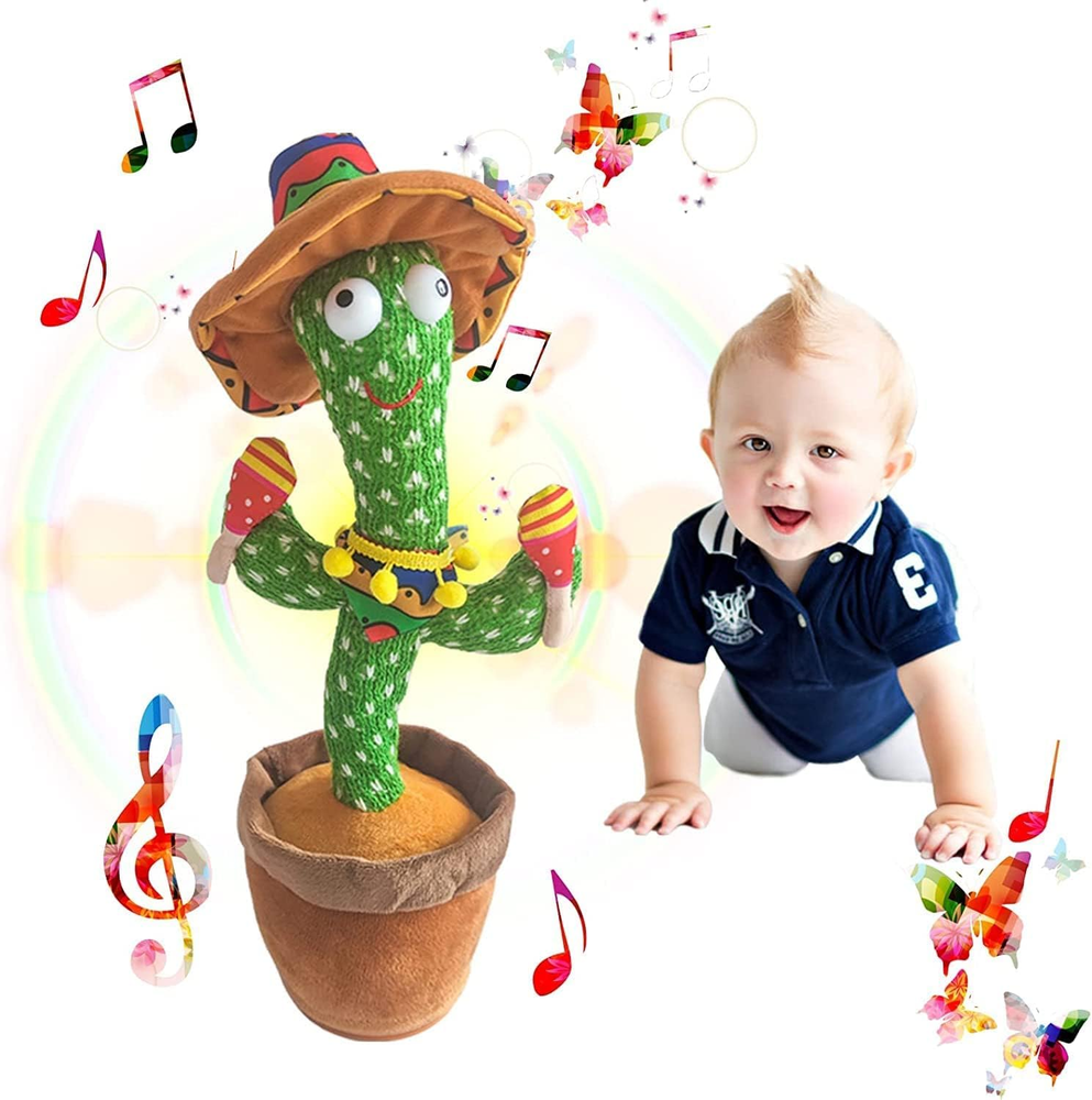 Interactive Dancing Cactus Toy for Babies - Singing & Talking Infant Toy 0-12 Months